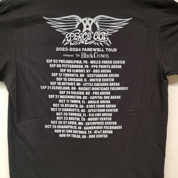 Aerosmith 2023 Peace Out Farewell Tour Shirt Black 3-XL - Picture 2 of 2
